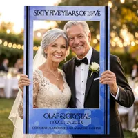 Elegant 65th Blue Sapphire Wedding Anniversary Selfie Frame