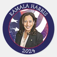 Kamala Harris for President 2024 Classic Round Sticker