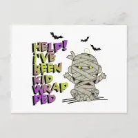 Funny Kidwrapped Mummy Baby Green ID683 Postcard