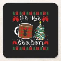 Its The X-Max Season For The Christmas Time Square Paper Coaster