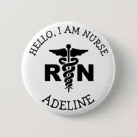 RN Nurse Medical Symbol Personalized Name Button