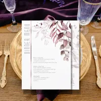 Dreamy Foliage Wedding Menu V2 Burgundy ID817