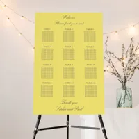 Yellow Gray 12 Table Seating Chart Foam Board