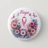 Breast Cancer Awareness Ribbon Button