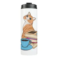 Cats, Books and Coffee Cute  Thermal Tumbler