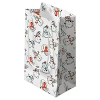 Christmas Snowman White Small Gift Bag