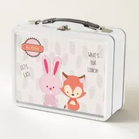 Cute Talking Fox and Bunny ID457 Metal Lunch Box