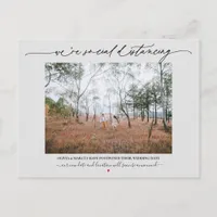Social Distancing Wedding Postponement Gray Postcard