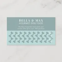 Modern Chic Green Dog Bone Loyalty Card