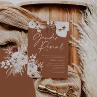 Terracotta Boho Gender Reveal Invitation