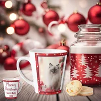 Red and White Star Holiday Latte Mug