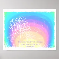 Dandelion Colorful Gradient Rainbow Motivational Poster