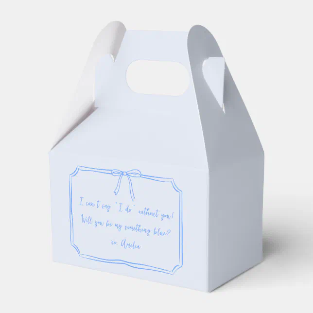 Be my something blue? Bow Bridesmaid Proposal  Favor Boxes