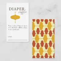 Retro Mid Century Modern Diaper Raffle Card 