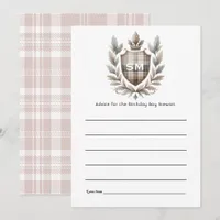 Classic Preppy Charm Monogram Birthday Advice Card