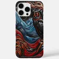 Owl Resting Near Mountains Under a Night Sky iPhone 16 Pro Max Case