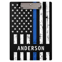 Personalized Thin Blue Line Police Clipboard