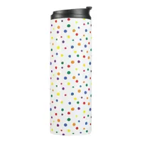 Rainbow Polka Dots Thermal Tumbler