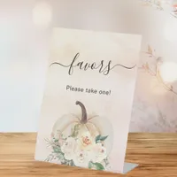 Pumpkin flowers favor sign