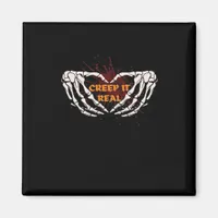 Creep It Real Skeleton Heart Hands Design Magnet