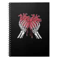Funny Valentine Skeleton Heart Hands Classic Style Notebook