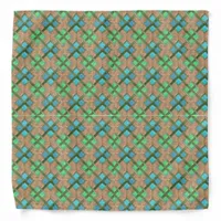 Bandana - Green and Brown Mosaic Pattern