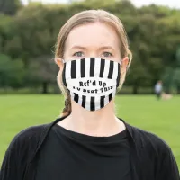 Referee Black & White  Ref'd Up to Beat This, ZFJ Adult Cloth Face Mask