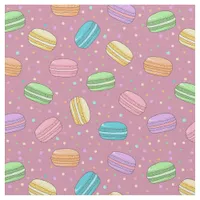 French Macarons Dusty Pink Dessert Pattern Fabric