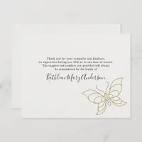 Butterfly Funeral Memorial Thank You Note