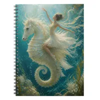 Surreal Ballerina and Seahorse Fantasy Notebook