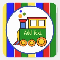 It's a Boy Choo Choo Train Prime Baby Shower Square Sticker