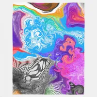 Abstract Marble Fluid Art Fleece Blanket