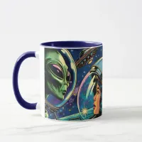 Woman Astronaut Meets Extraterrestrial Alien  Mug