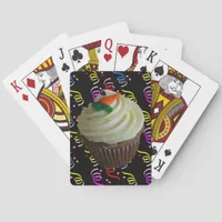 Carrot Cake Cupcake with Confetti Poker Cards