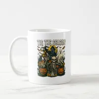 Vintage Tis Season Halloween Skeleton Retro Coffee Mug