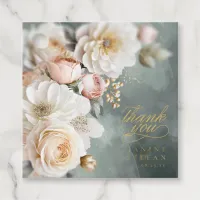 Floral Drama Wedding Thank You Green ID1022 Favor Tags