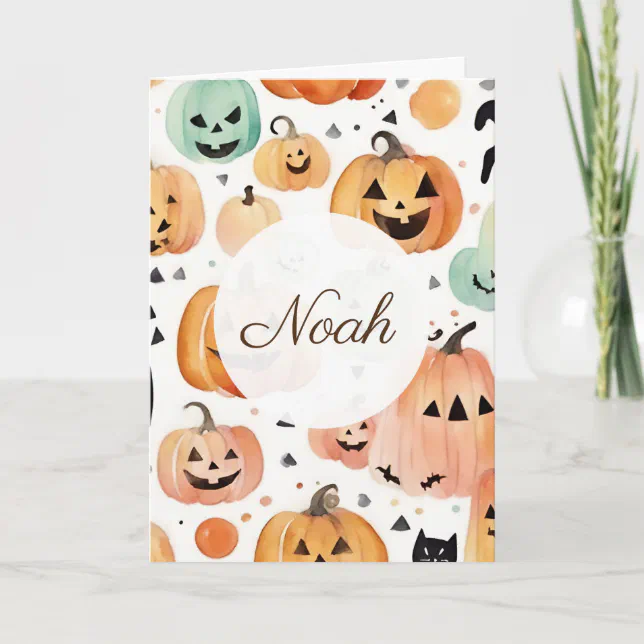 Tiny Fangs Halloween Folded Greeting Card