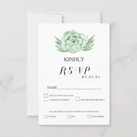 watercolor celadon succulent wedding rsvp