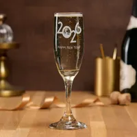 Earth in 2026  - minimalist design New Year Champagne Flute