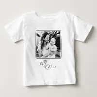 Minimalist Elegant Floral Mom  Baby T-Shirt