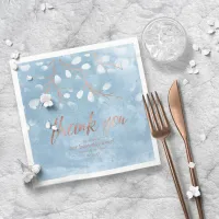 Watercolor Snowdrops Wedding Dusty Blue ID726 Napkins