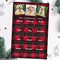 Budget 2025 Buffalo Plaid Red Photo Calendar Card