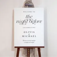 Wedding Rehearsal Welcome The Night Before Sign