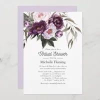 Deep Velvet Floral Virtual Baby Shower Invitation