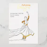 Minimalist Kathak Solo Dance Performance Foil Invitation