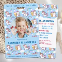 Girly Unicorn Custom Photo Child Identification Badge