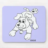 Happy Charcoal Pencil Dog Lineart Drawing Mouse Pad