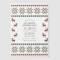 Cozy Cabin Ugly Sweater Christmas Party Vellum Invitations