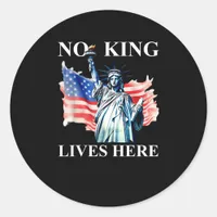 No King Lives in America Freedom Flag Patriotic Classic Round Sticker
