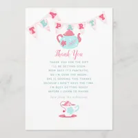 Shabby-Chic Baby Shower Tea Party Thank You Card